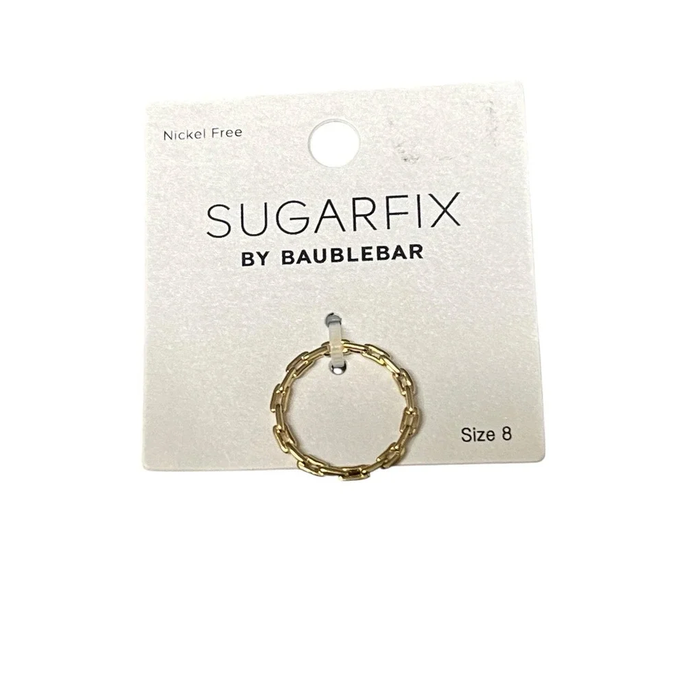 Sugarfix By Baublebar Ring Size‎ 8 Gold Tone Chain Link